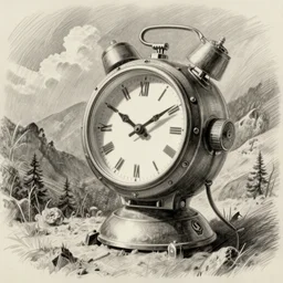 Time Machine, pencil sketch, concept art