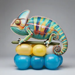 chameleon by balloon modeling artist masayoshi matsumoto, studio lighting, 8 k