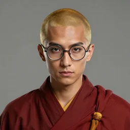 portrait of monk, sharp focus, octane render, ( ( brown skin ) ), ffxi, rpg, beautiful, unreal engine, symmetrical!!, maybelline, sephora, artstation, art by artgerm, rossdraws, art by karol bak, makeup, ( ( eye glasses ) ), ( ( gold hair ) )
