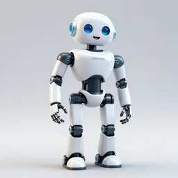 happy full body robot with an expressive gesture, ultrarealistic, detailed