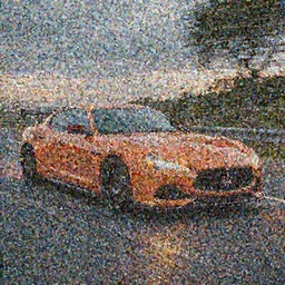 maseratti on fire with skyline 4k