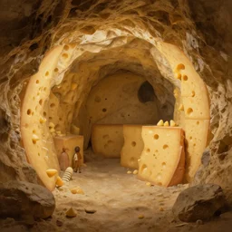 the cave baffled explorers with its cheese filled walls, very detailed concept art, matte painting, digital art, concept art, realistic beautiful, trending on artstation, greg rutkowski