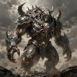 digital painting of a giant beast of the apocalypse, 4k, highly detailed, artstation