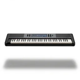 oversized synthesizer keyboard, professional product shot, isolated on a pure white background, centered, entire object in frame, sharp focus, soft studio lighting