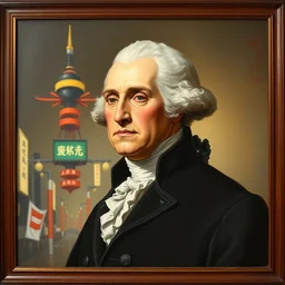 a famous oil painting portrait of george washington in tokyo