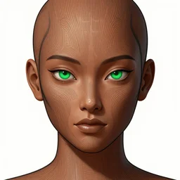 symmetry, samurai, lines, brown skin, green eyes, machine face, intricate, elegant, highly detailed, digital painting, artstation, cgsociety, concept art, smooth, sharp focus, illustration, art by artgerm and greg rutkowski and alphonse mucha, 8 k
