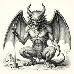 lemure demon detailed micron drawing illustrated by stephen gammell, maurice sendak, graham ingels