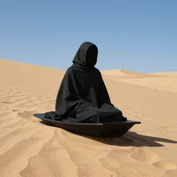 a floating reaper in the desert by zdzisław beksinski,