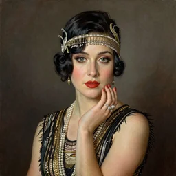 1 9 2 0 s woman in a flapper portrait, atmospheric lighting, painted, intricate, ultra detailed by leesha hannigan, thierry doizon, kai carpenter, well composed, best on artstation, cgsociety, epic, stunning, gorgeous, intricate detail, wow, masterpiece