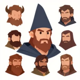 dnd head and shoulders portrait of male wizard, clean cel shaded vector art, game asset sheet, shutterstock. behance hd by lois van baarle, by gary chalk, redwall, illustration