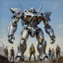 a giant dmt mecha, tim hildebrandt, wayne barlowe, bruce pennington, donato giancola, trending on artstation, cinematic composition, beautiful lighting, hyper detailed, 8 k, oil on canvas