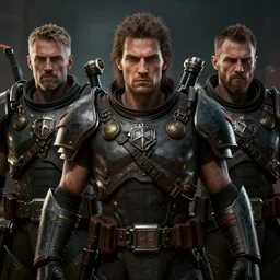 photo realistic image of apocalypse warriors, stunning 3 d render inspired art by istvan sandorfi and greg rutkowski, perfect facial symmetry, realistic, highly detailed attributes and atmosphere, dim volumetric cinematic lighting,