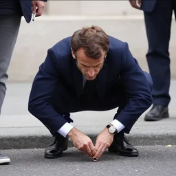 cctv footage of macron pooping in the street