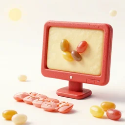 computer made of ( ( jellybeans ) ), product advertising