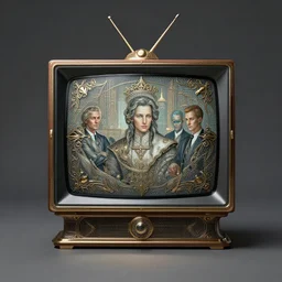 wide angle shot of a cyberpunk wearing a tv, intricate, elegant, highly detailed, centered, digital painting, artstation, concept art, smooth, sharp focus, illustration, artgerm, tomasz alen kopera, peter mohrbacher, donato giancola, joseph christian leyendecker, wlop, boris vallejo
