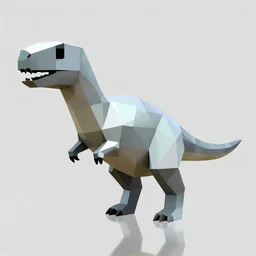 polygonal dinosaur with very basic reflections, 90s cg