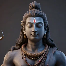 hindu, shiva, god, chant, masterpiece. rendered in blender, ultra realistic, smooth shading, ultra detailed, high resolution, cinematic, unreal 6, perfect face, fine details, studio lighting, subtle shadows, art by katsuya terada, photorealism, hyper realism, octane render, hyper detailed, canon eos r 3, f / 1. 4, iso 2 0 0, 1 / 1 6 0 s, medium shot, 8 k, raw, unedited, in - frame,, - h 5 7 6