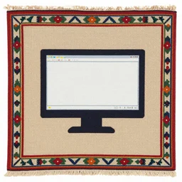 andean textile showing a computer