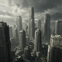 dystopian regime concrete megacity, depressing, artstation