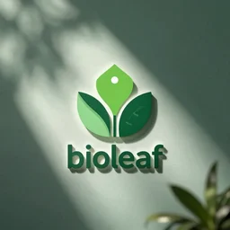 the logo for this company might feature a green and white color scheme with an image of a plant or flower. the company name, bioleaf, would be written in a clean and modern font