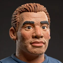 real mike tyson!! clay! close detailed sculpted head , style: claymation puppet kids clay , by guldies