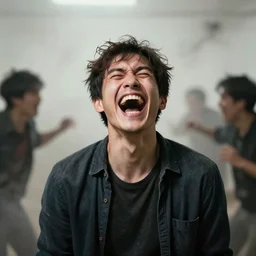 a guy who laughed so hard his face came off, became huge and kept laughing terrorizing everyone