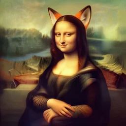 the mona lisa as an anthropomorphic fox in the style of a zootopia character
