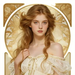 portrai of a beautiful teen goddess, garce, deco art, ultra hight detail, elgent, fantasy, rimming light, medium shot, artgerm lau, greg rutkowski, alphonse mucha
