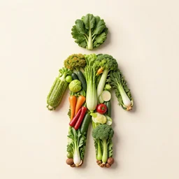 a human made of many vegetables