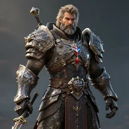elder scrolls 6 character, bearded male in intricate mech armor. volumetric lighting, masterpiece, sharp focus by leesha hannigan, ross tran, kai carpenter.