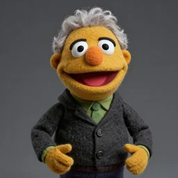 morgan freeman as a muppet. highly detailed felt. hyper real photo. 4 k.