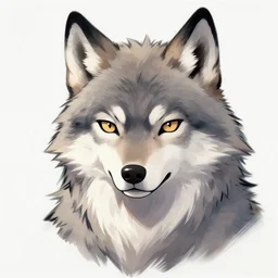 headshot portrait of an anthropomorphic anime style wolf fursona, drawn by Falvie, trending on artstation