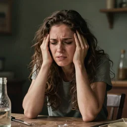 photo of an upset frustrated woman failing at a mundane easy common task