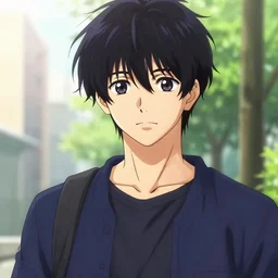 handsome anime boy, makoto shinkai style, bishounen, yaoi, attaractive, manga style, japanese
