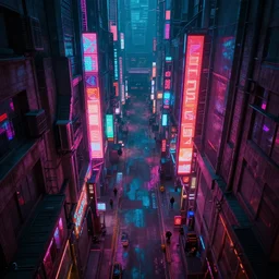 a professional photographic view picture of a cyberpunk futuristic neon alley ,photographic filter unreal engine 5 realistic hyperdetailed 8k ultradetail cinematic concept art volumetric lighting, fantasy artwork, very beautiful scenery, very realistic painting effect, hd, hdr, cinematic 4k wallpaper, 8k, ultra detailed, high resolution, artstation trending on artstation in the style of Albert Dros glowing rich colors powerful imagery nasa footage drone footage drone photography