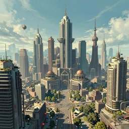 atompunk / decopunk city in the style of jean giraud in the style of moebius trending on artstation deviantart pinterest detailed realistic hd 8 k high resolution