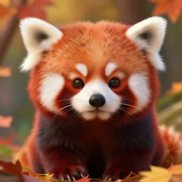very beautiful portrait of an extremely cute and adorable red panda, smooth, perfect face, fantasy, character design by mark ryden and pixar and hayao miyazaki, sharp focus, concept art, harvest fall vibrancy, intricate detail, cinematic lighting, hyperrealistic, 3 5 mm, diorama macro photography, 8 k, 4 k