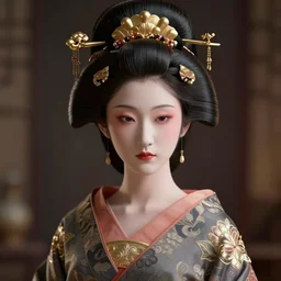Perfectly-Centered Portrait of a  Geisha, intricate, elegant, super highly detailed, professional digital painting, artstation, concept art, smooth, sharp focus, no blur, no dof, extreme illustration, Unreal Engine 5, Photorealism, HD quality, 8k resolution, cinema 4d, 3D, beautiful, cinematic, art by artgerm and greg rutkowski and alphonse mucha and loish and WLOP