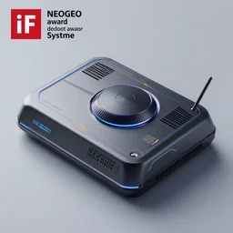 neogeo gaming system, futuristic, techno, cyberpunk, product design, 3 d render ; industrial design ; behance ; le manoosh ; pinterest ; if design award ; reddot design award