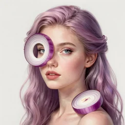 the portrait of a ridiculously beautiful and elegant nordic woman partially made of onion rings of all colors, an ultrafine detailed illustration by james jean, final fantasy, intricate linework, bright colors, behance contest winner, vanitas, angular, altermodern, unreal engine 5 highly rendered, global illumination, radiant light, detailed and intricate environment