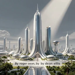photorealistic image of a futuristic cityscape, solarpunk, naturecore, by roger dean, by dean ellis