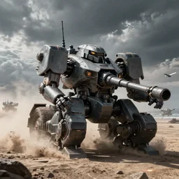 WW2 era mecha storming Omaha beach, photorealistic, concept art, titanfall, industrial, bulky