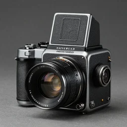 product photo of a steampunk medium format camera that looks like a hasselblad