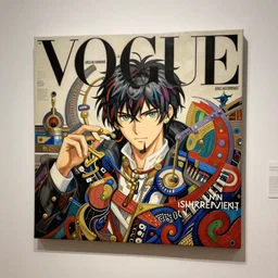 art museum, canvas on wall, art installation, vogue magazine, greg rutkowski, john singer argent, anime, trending on artstation, intricate
