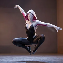 photography of spider gwen dancing
