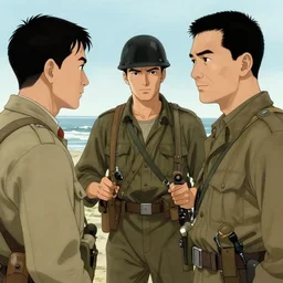 d - day scene from saving private ryan except it's by victo ngai and yoji shinkawa moebius jean girard and stuart brown bryan christie godmachine keith thompson psychedelic combat art world war two combat photography photorealistic