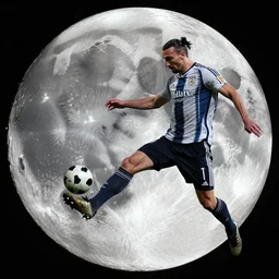 Zlatan Ibrahimovic playing football on the moon