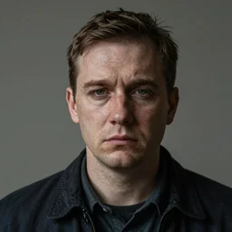 realistic portrait of a sad socialist