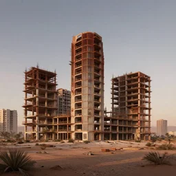 a beautiful very detailed rendering of abandoned place nature unfinished building industrial architecture urbex city architecture by zaha hadid, at dusk desert tron, archdaily, wallpaper, highly detailed, trending on artstation.