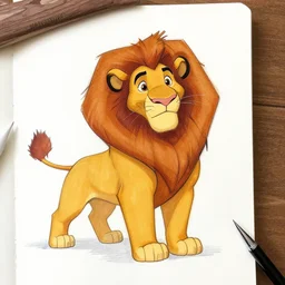 Simba the lion king Disney sketch